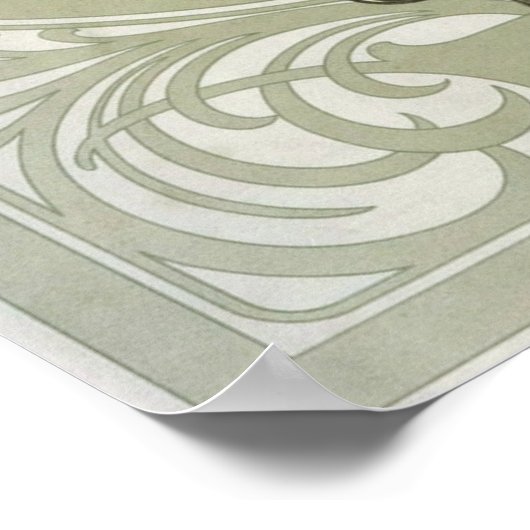 Brünett von Mucha Poster (Ecke)