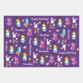 Brünette Alice-Abenteuer im Wunderland Geschenkpapier Set (Vorderseite 3)