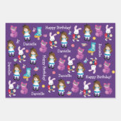 Brünette Alice-Abenteuer im Wunderland Geschenkpapier Set (Vorderseite 2)