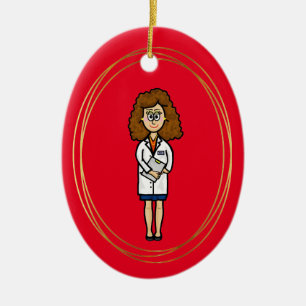Brünette Ärztin Weihnachtsschmuck