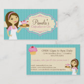 Brünette Bäcker-Kuchen-Geschäfts-Karten D14 Visitenkarte (Vorne/Hinten)