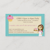 Brünette Bäcker-Kuchen-Geschäfts-Karten D14 Visitenkarte (Rückseite)