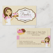 Brünette Bäcker-Kuchen-Geschäfts-Karten D17 Visitenkarte (Vorne/Hinten)