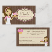 Brünette Baker Cupcake Business Cards D16 Visitenkarte (Vorne/Hinten)