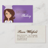 Brünette Baker Lila Bake Cup Cakes Business Card Visitenkarte (Vorne/Hinten)
