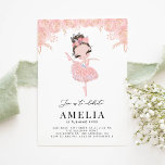 Brünette Ballerina in rosa Kleid Floral Geburtstag Einladung<br><div class="desc">Tanz und wirbeln für das Geburtstagsmädchen! Mit dieser eleganten und skurrilen Geburtstagseinladung laden Sie Familie und Freunde zum Geburtstag Ihres Kindes ein. Es zeigt Aquarellbilder einer Ballerina in einem rosafarbenen Kleid mit rot-rosa und goldenen Blume. Persönlich gestalten, indem Sie den Namen und die Geburtstagsdetails des Jubiläums hinzufügen. Passen Sie die...</div>