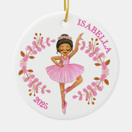 Brunette Ballerina Keramik Ornament
