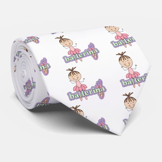 Brünette Ballerina - rosa T-Shirts und Geschenke Krawatte (Gerollt)