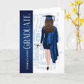 Brünette blaue Kapsel und Ziegenblume Karte (Gelbe Blume)