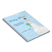 Brünette Braut-blauer Hochzeits-Planer Notizblock (Rechte Seite)