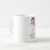 Brünette Braut/brünette Brautjungfern-Tasse Kaffeetasse (Vorderseite Links)