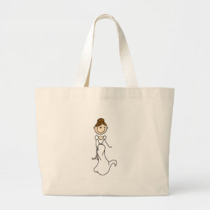 Brünette Braut-Tasche Jumbo Stoffbeutel
