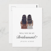 Brünette Bridesmaid für Wasserfarben - Vorschlag P Postkarte (Vorne/Hinten)