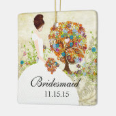 Brunette Bridesmaid Gifts Flower Tree Keramikornament (Links)
