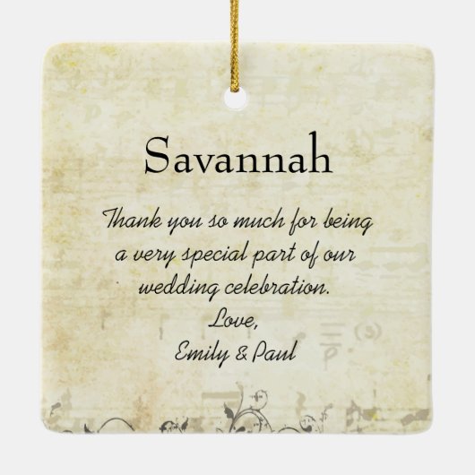 Brunette Bridesmaid Gifts Flower Tree Keramikornament (Rückseite)