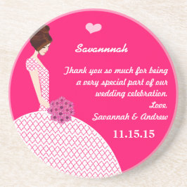 Brünette Bridesmaid Wedding Gown Untersetzer