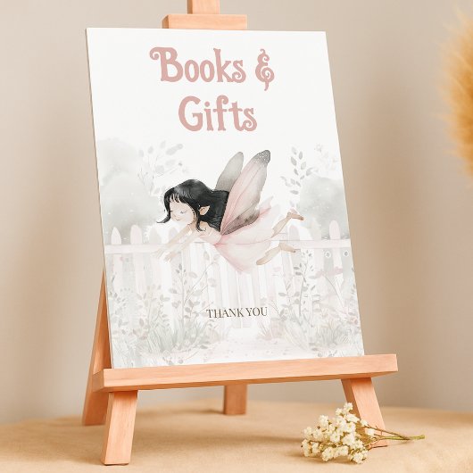 Brünette Bücher für Baby-Table-Zeichen Poster