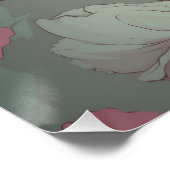 Brünette Button-Up Pastel-Blume Poster (Ecke)