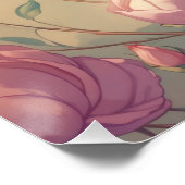 Brünette Button-Up Pastel-Blume Poster (Ecke)