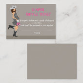 Brünette Cowgirl Baby Dusche Windeln Raffelscheine Begleitkarte (Vorne/Hinten)