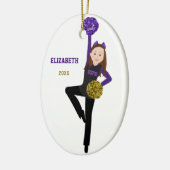 Brünette DanceLine in Schwarz & Lila Keramik Ornam Ornament (Links)
