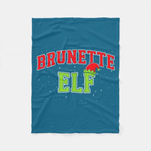 Brunette Elf Christmas Family Matching Group Xmas Fleecedecke (Vorderseite)