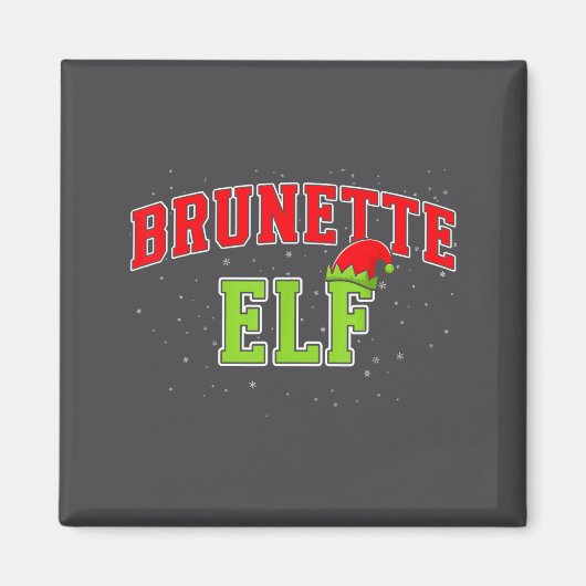 Brunette Elf Christmas Family Matching Group Xmas Magnet (Vorne)