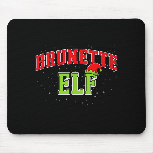 Brunette Elf Christmas Family Matching Group Xmas Mousepad (Vorne)