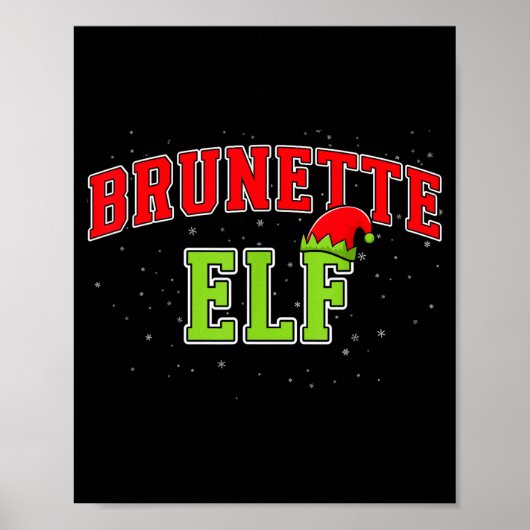 Brunette Elf Christmas Family Matching Group Xmas  Poster (Vorne)