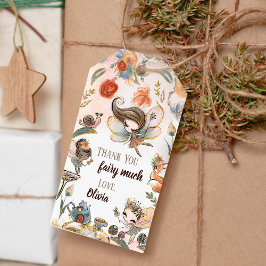 Brünette Fairy Birthday Party Gunst-Tags Geschenkanhänger