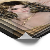 Brünette Fantasie mit Soft Leaf Fall Bkgrd Poster (Ecke)