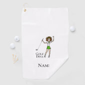 Brünette Frau Golf Diva Golf Handtuch (Insitu)