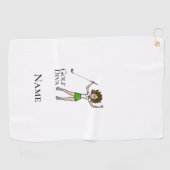 Brünette Frau Golf Diva Golf Handtuch (Horizontal)