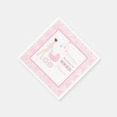 Brünette Frauendusche aus Pink Damask Serviette (Ecke)