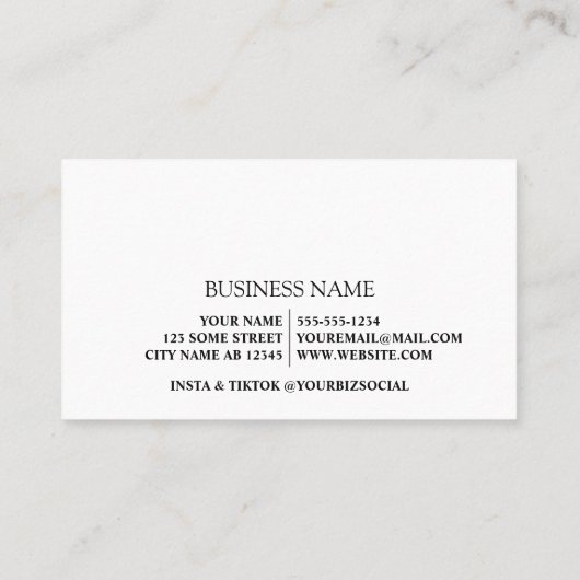 Brünette Friseursalon Visitenkarte (Rückseite)