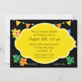 Brünette Girl Carousel Geburtstag 12x18 Einladung (Rückseite)