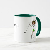 Brünette Golfer-Tasse Tasse (VorderseiteRechts)