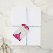 Brünette HaarPrinzessin 16 . Geburtstag in Pink Geschenkanhänger (Mit Garn)