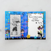 Brünette Jungen Hip Hop Happy Birthday Karte (Innenseite)