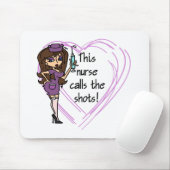 Brünette Krankenschwester-T - Shirts und Geschenke Mousepad (Mit Mouse)