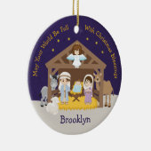 Brünette Krippe Keramik Ornament (Rechts)