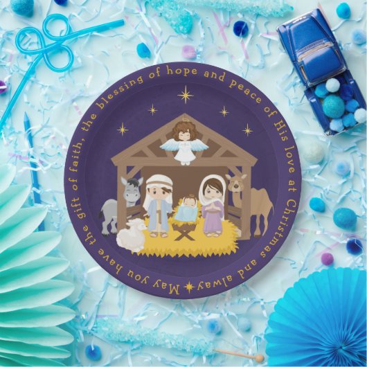 Brünette Krippe-Papierplatte Pappteller (Party)