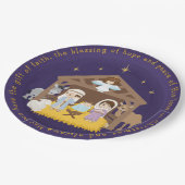 Brünette Krippe-Papierplatte Pappteller (Schrägansicht)