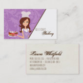 Brünette Lila Bäckchen-Cup-Visitenkarte Visitenkarte (Vorne/Hinten)