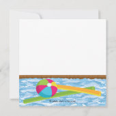 Brünette Mädchen-Geburtstags-Pool-Party Einladung (Rückseite)