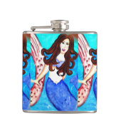 brünette Meerjungfrau Flachmann (Vorderseite)