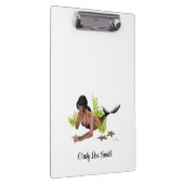 Brünette Meerjungfrau mit Starfish Clipboard Klemmbrett (Rechts)