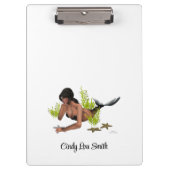 Brünette Meerjungfrau mit Starfish Clipboard Klemmbrett (Vorderseite)