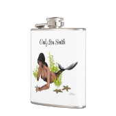 Brünette Meerjungfrau mit Starfish Drink Flasche Flachmann (Links)