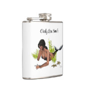 Brünette Meerjungfrau mit Starfish Drink Flasche Flachmann (Rechts)